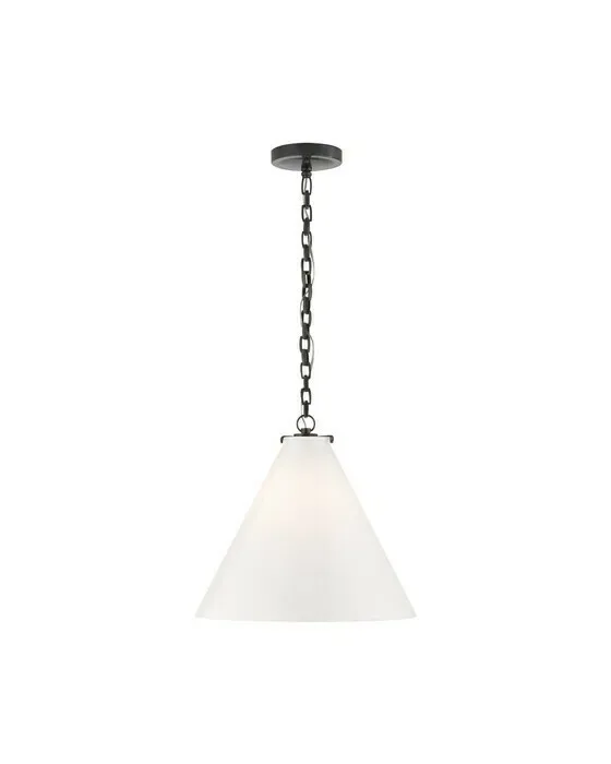 Katie Conical Pendant Bronze/White