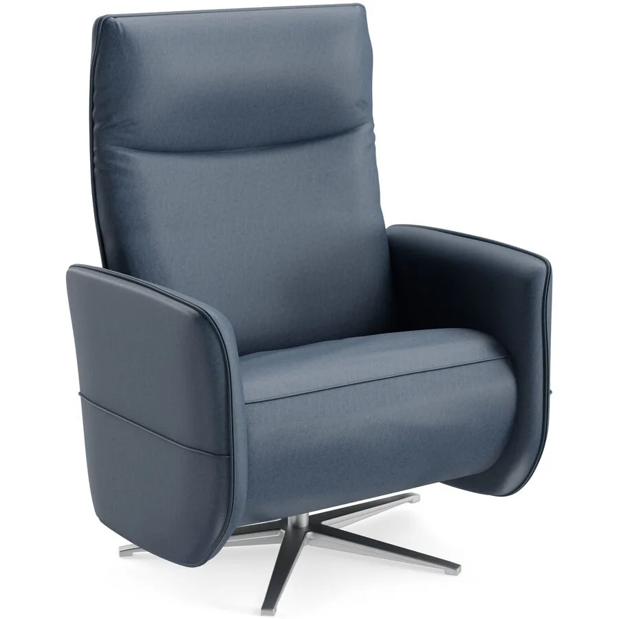 Relaxsessel Lidja navy Leder T 170 B 94 H 112 cm - Möbel Konfigurator: Traummöbel individuell zusammenstellen