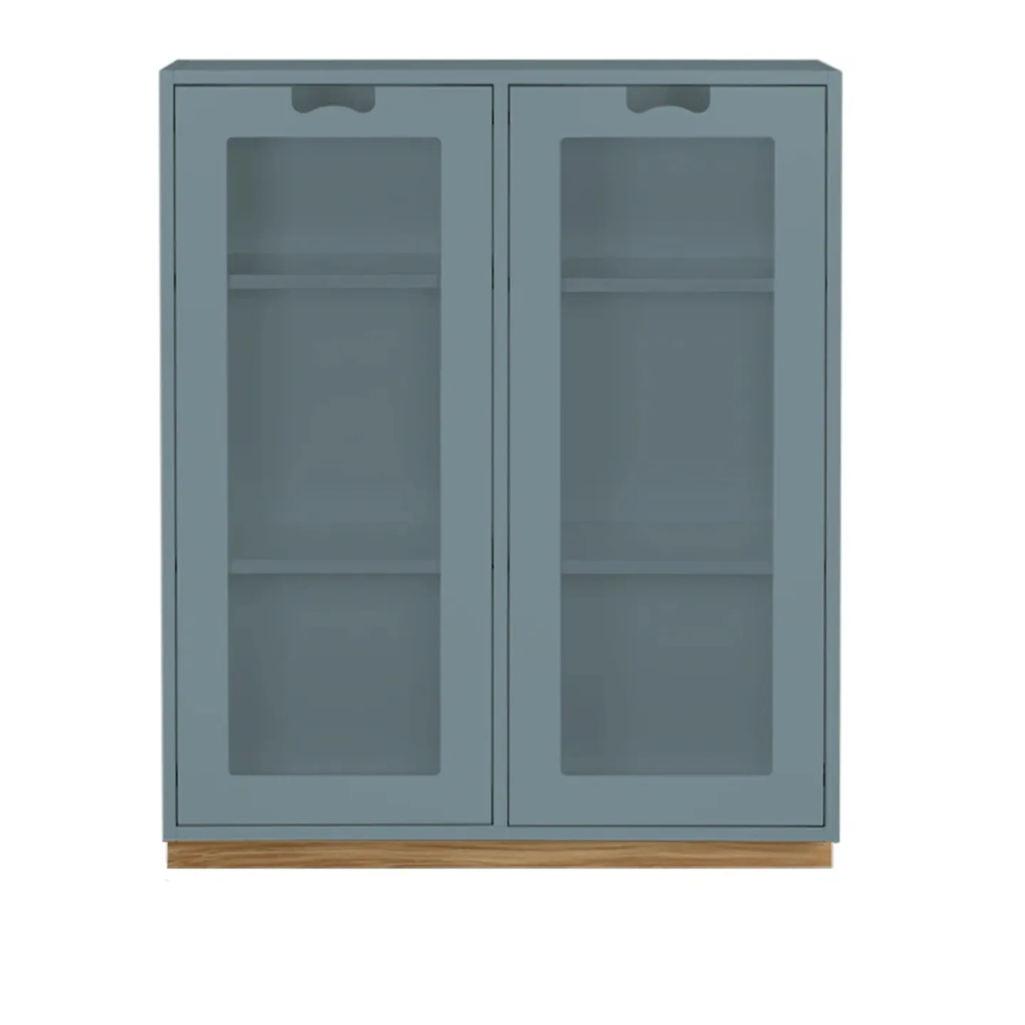 Asplund - Snow Cabinet E D42 Glass Doors - Nordic Blue, Ek Sockel - Byråer - Thomas Sandell & Jonas Bohlin - Blå - Trä
