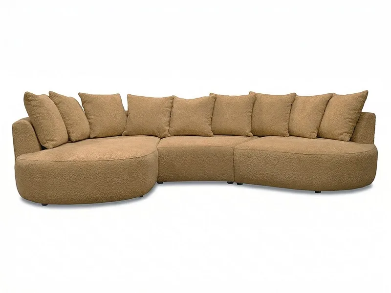 Ecksofa BOBOCHIC CALYPSO Boucle-Stoff ocker
