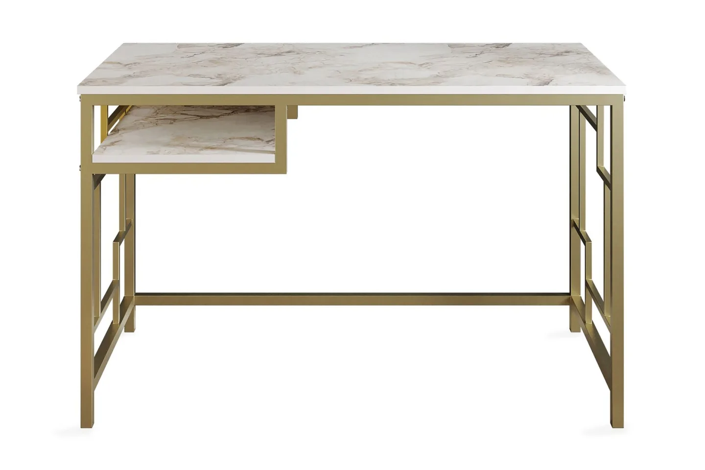 Amsberg Skrivbord 120 cm med Förvaring Hylla - Guld