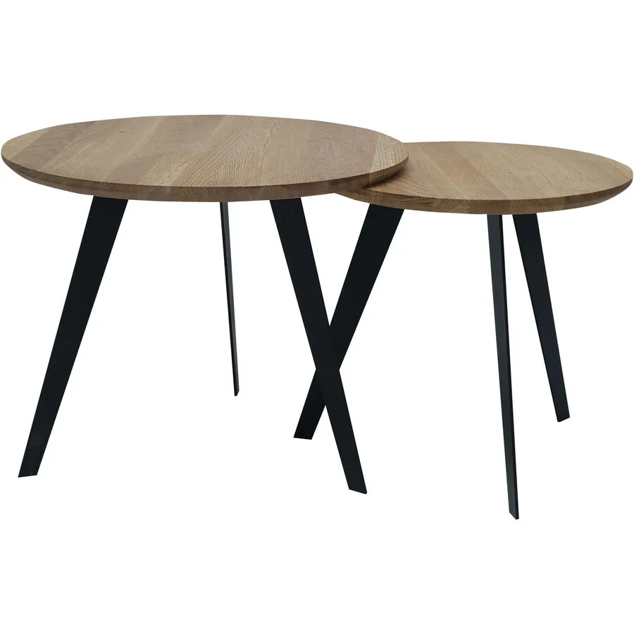 Beistelltisch 2er-Set Lark natur geölt Wildeiche B 40 H 38 cm