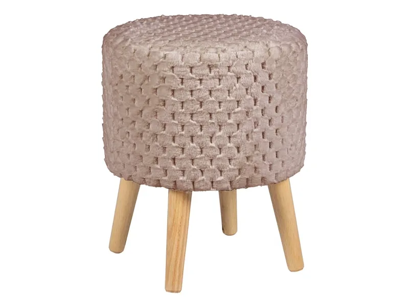 Hocker ROBBY 35x35x42cm künstliches fell beige