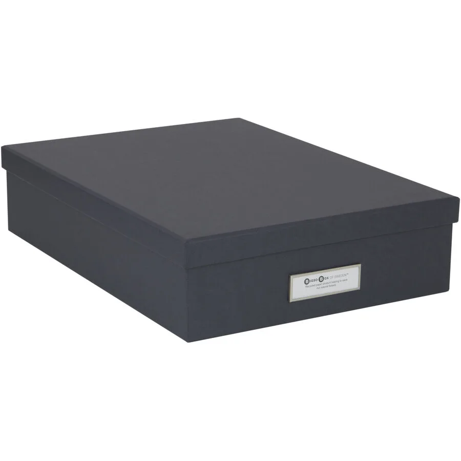 Aufbewahrungsbox Bigso Box dunkelgrau Papier/Metall B 26 cm H 8.5 cm