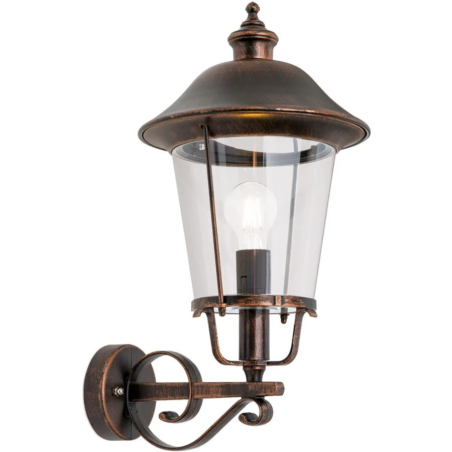 Wandlampe aussen Kenzo Kupfer/Schwarz 32 cm - Farbe: schwarz/kupfer - Material: Siluminguss