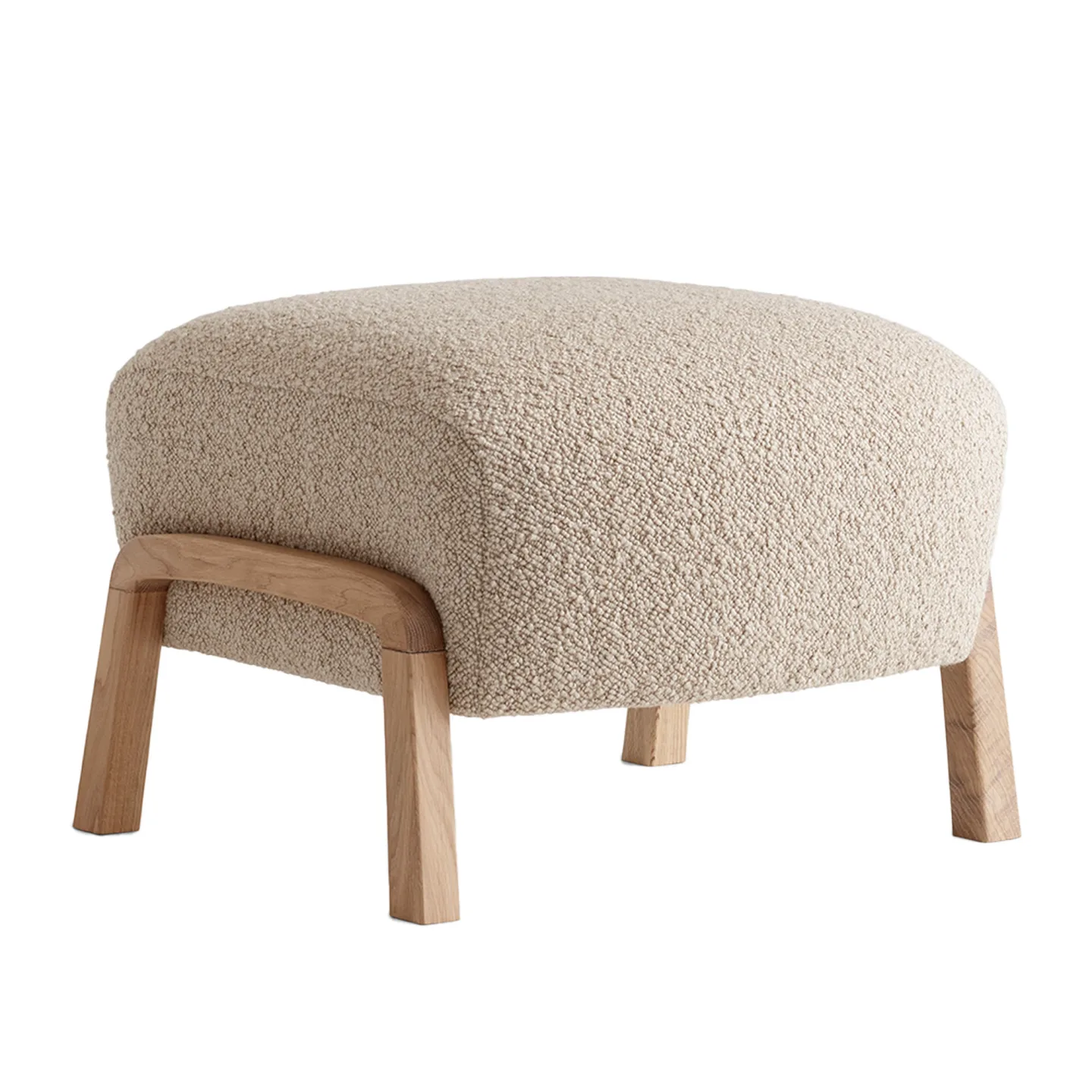 &Tradition - Wulff Pouf ATD3, Oak Fabric Cat. 4 Col 003 Karakorum - Fotpallar - Beige - Trä/Textilmaterial/Syntetiskt/Skum