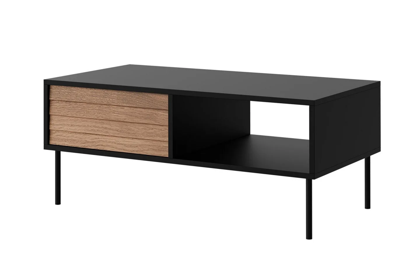 Belonger Soffbord 100 cm - Svart/Valnöt