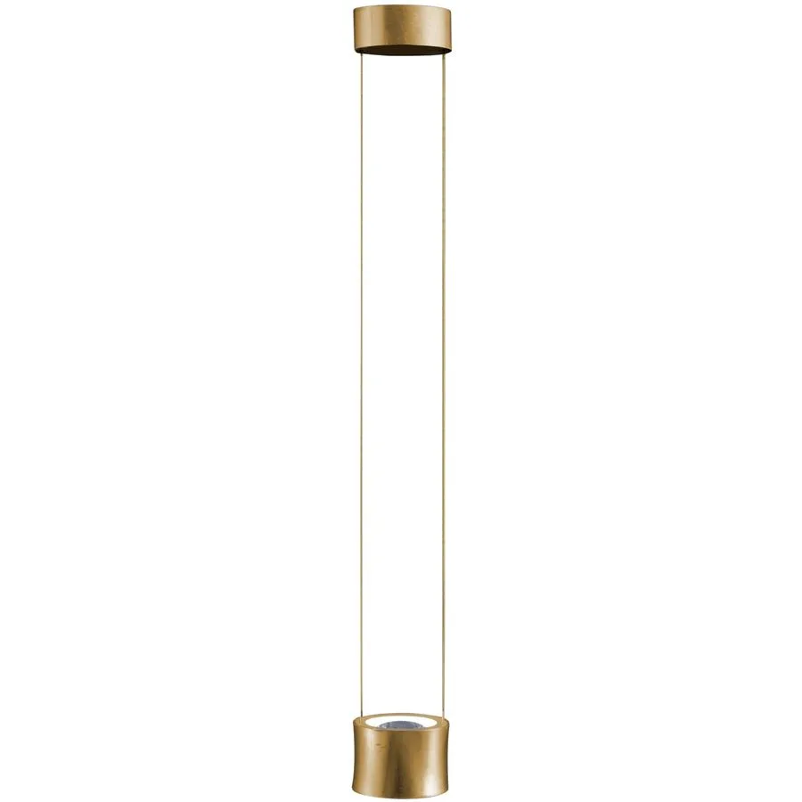 Designer-Pendellampe Bankamp Impulse gold 1-flammig - Farbe: Blattgoldoptik mit schwarz abgesetzt - LED - Lichtfarbe: Extra warmweiss - Material: