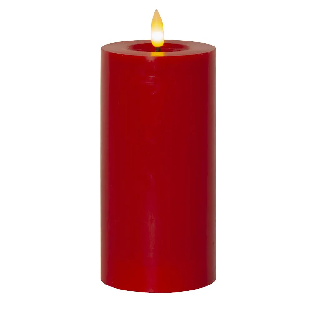 Led Blockljus flytande vax Röd 17,5 cm