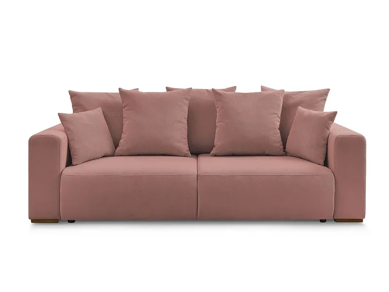 3er Sofa BOBOCHIC SIDONIE Cord-Stoff rosa