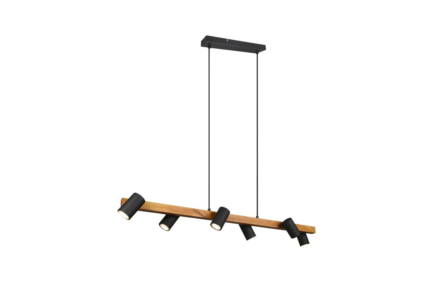 Marley Taklampa 115cm 6L 6xGU10 mattsvart/ trä - Matt svart/Trä