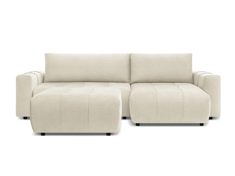 Ecksofa mit Hocker BOBOCHIC ARSENE Samt beige