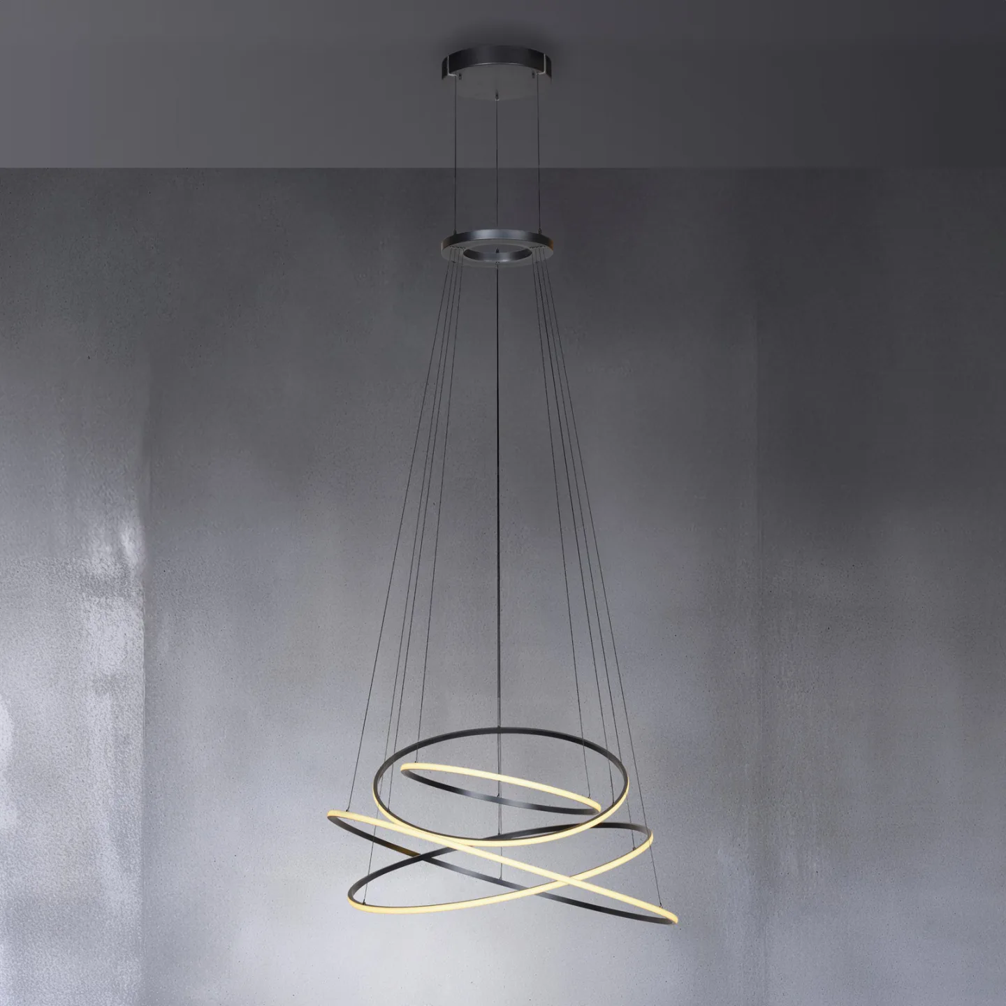 E-Flying Rings LED-hänglampa mystic grey Ø110 cm, CCT – PURE PURE E-Flying Rings - Vardagsrum - Modern - Aluminium - Med flera ljuskällor