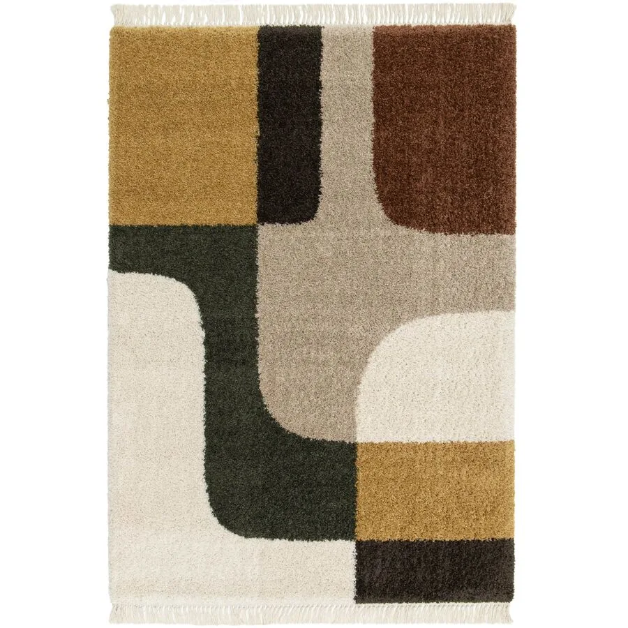 Teppich Yami gelb Kacheln Polypropylen 160 x 230 cm