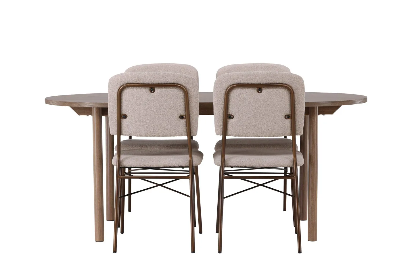 Andy Matgrupp 180 cm Oval med 4 Seda stolar - Beige