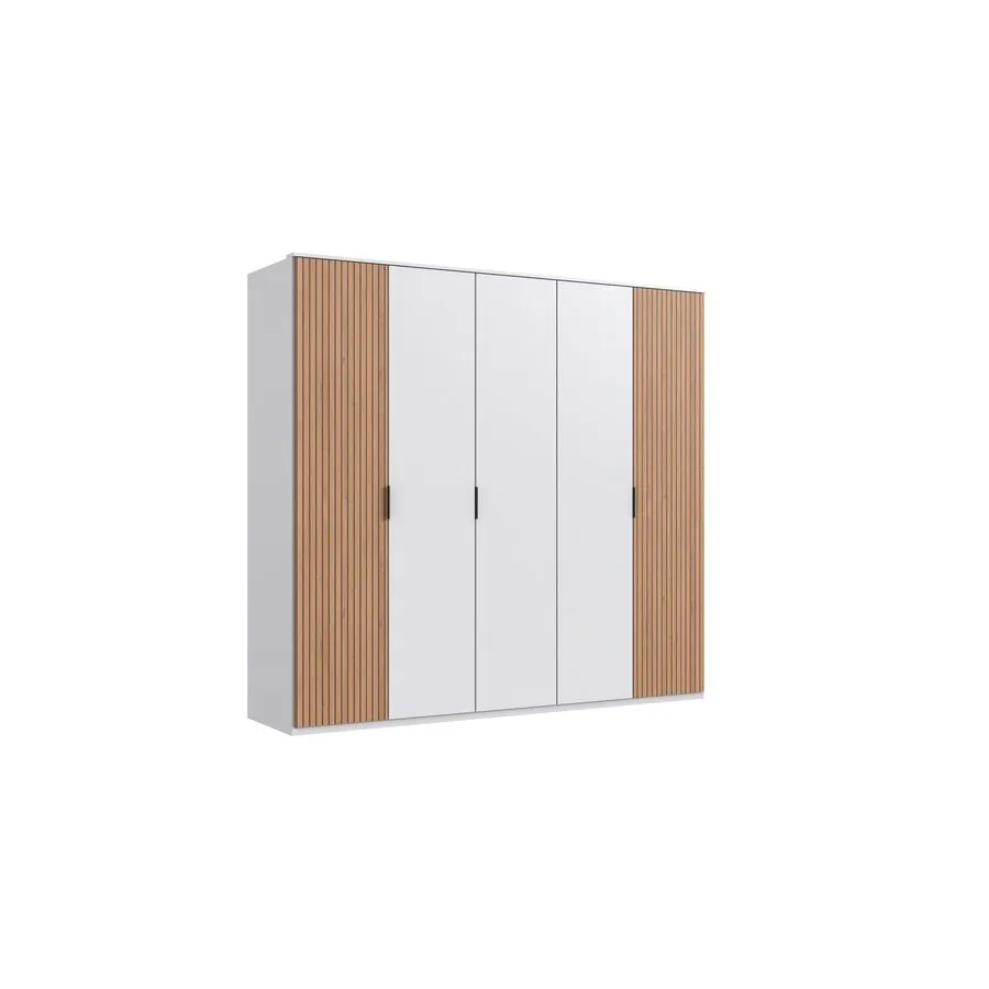 Kleiderschrank Tula weiss/eiche Holzwerkstoff B 225 cm