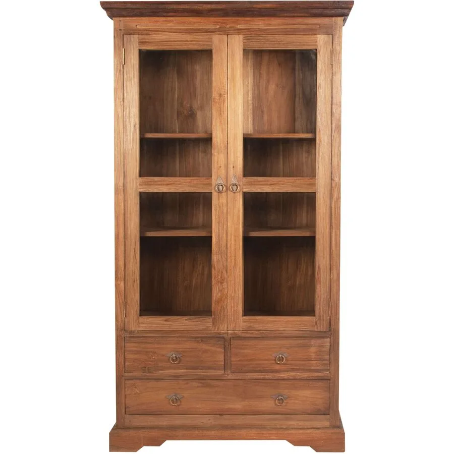 Vitrine Oceandrift natur Teak B 98 cm H 183.5 cm