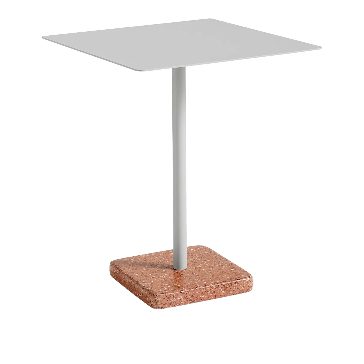 HAY - Terrazzo Table Square - Sky Grey - Red Terrazzo - 60x60 cm - Matbord - Daniel Enoksson - Grå - Metall/Sten