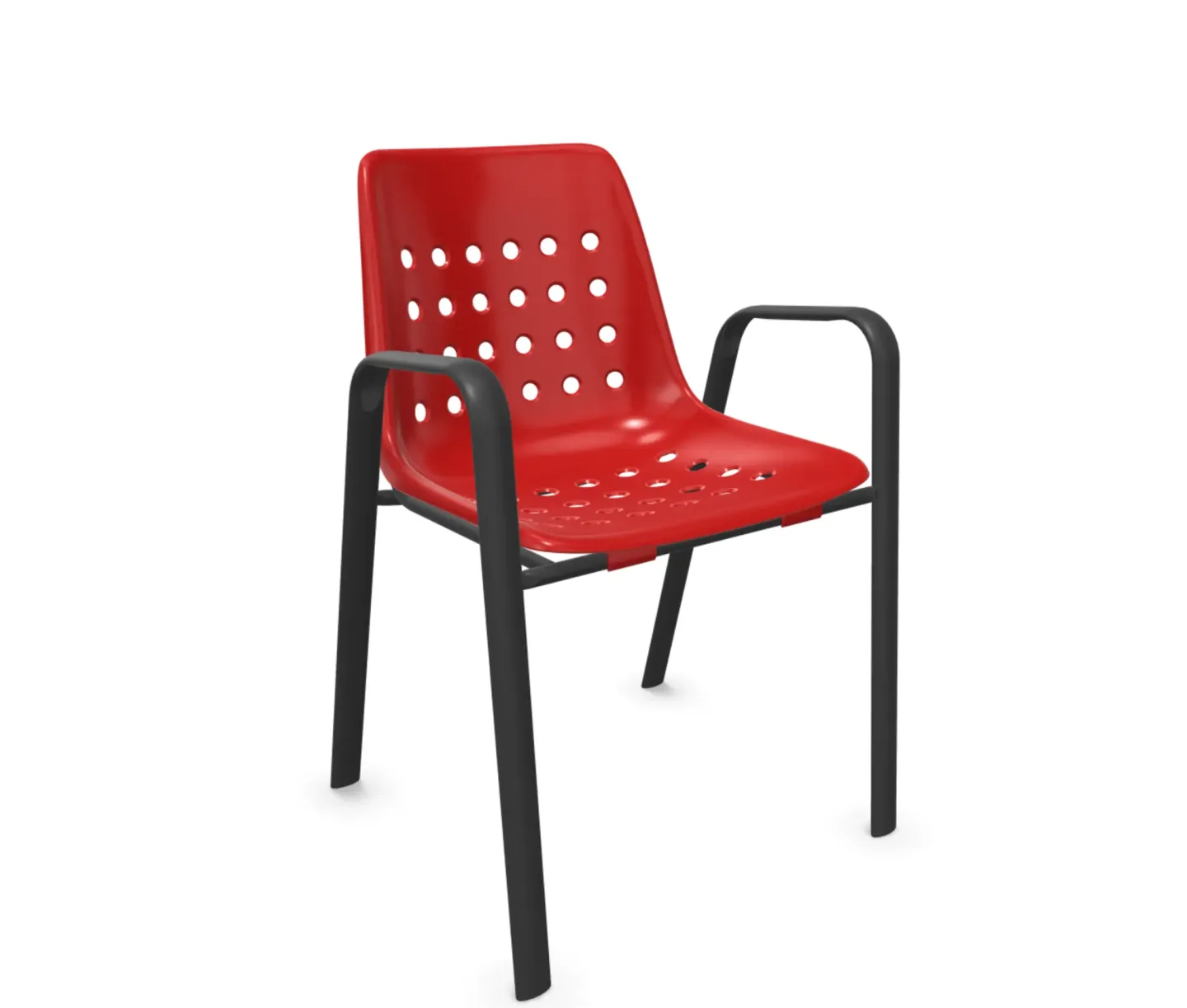 Schaffner Schalen-Stuhl Bermuda mit Armlehne Rundoval Rot | Schubiger Möbel