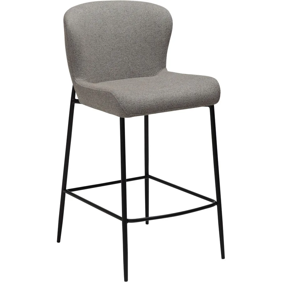 DAN-FORM Barhocker Glam hellgrau Stoff, Metall H 96 cm