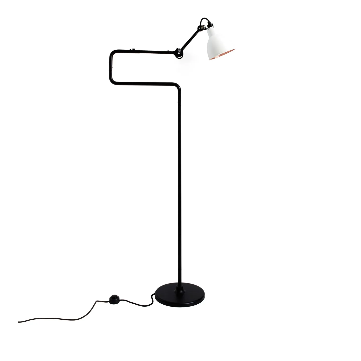 DCWéditions - Lampe Gras No411 - Round, Vit med kopparinsida - Läslampor - Bernard-Albin Gras - Vit