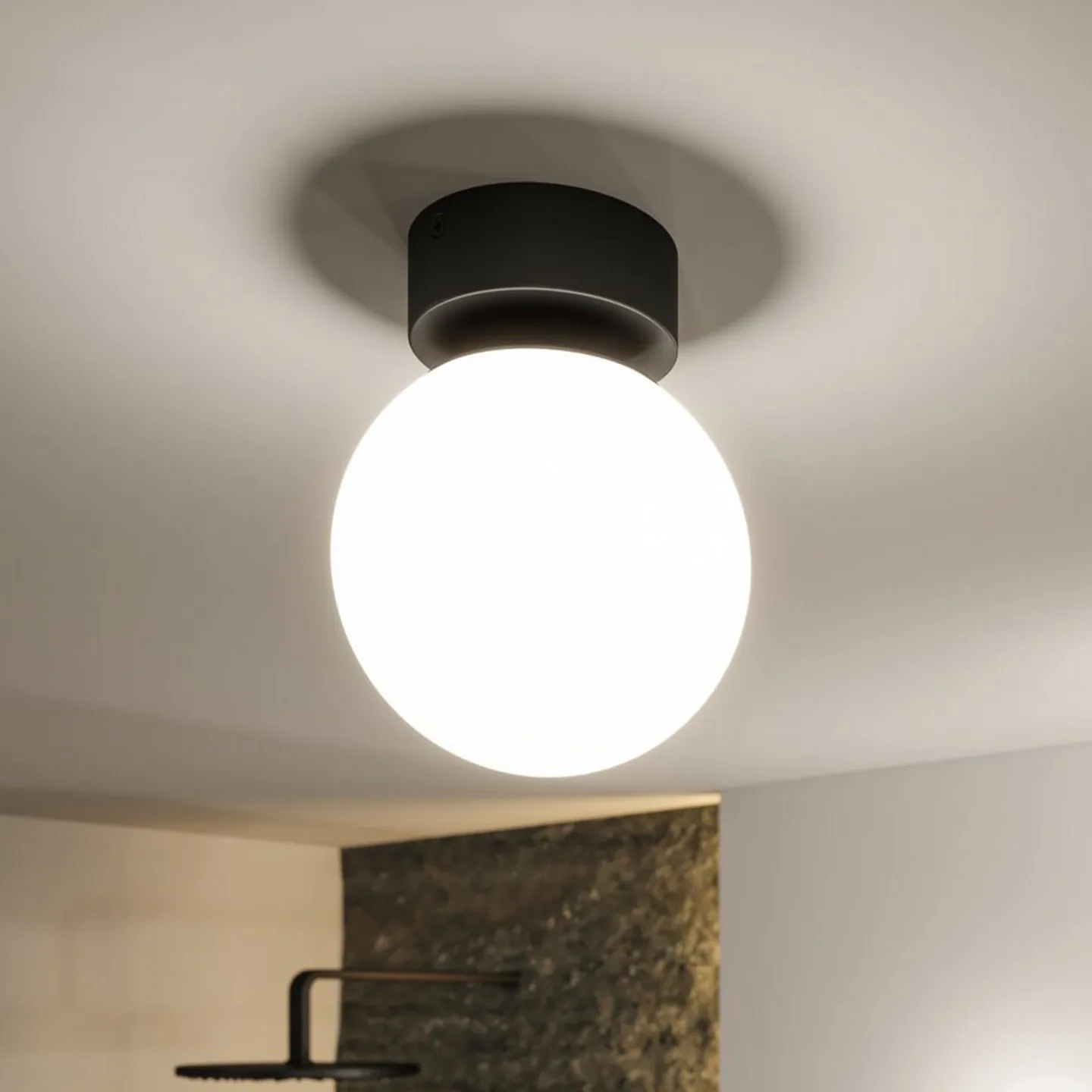 Gove LED-Deckenlampe, IP44, schwarz - Paulmann - Wohnzimmer - Modern - Glas - Kugel