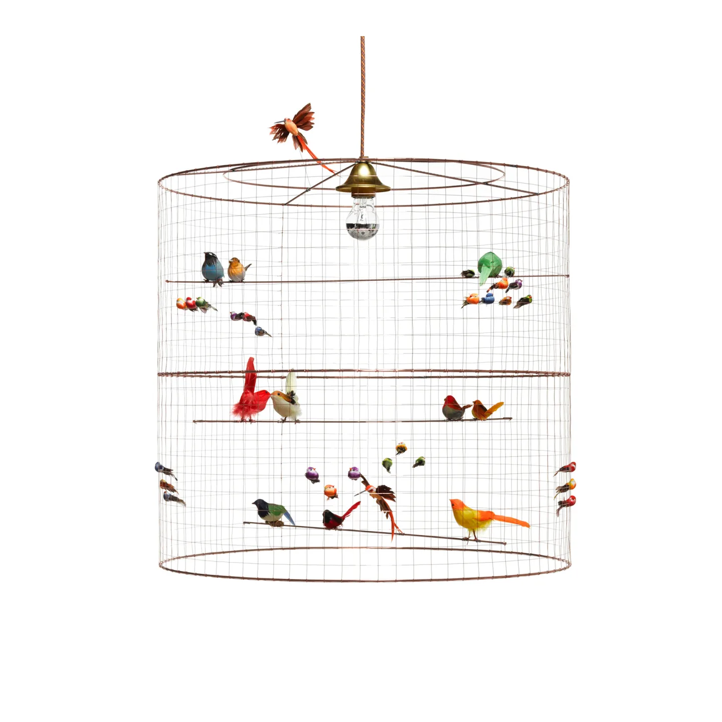 Challieres - Suspension Grande Voliere, Excl. Max 40W E27 - Pendellampor - Mathieu Challieres - Koppar