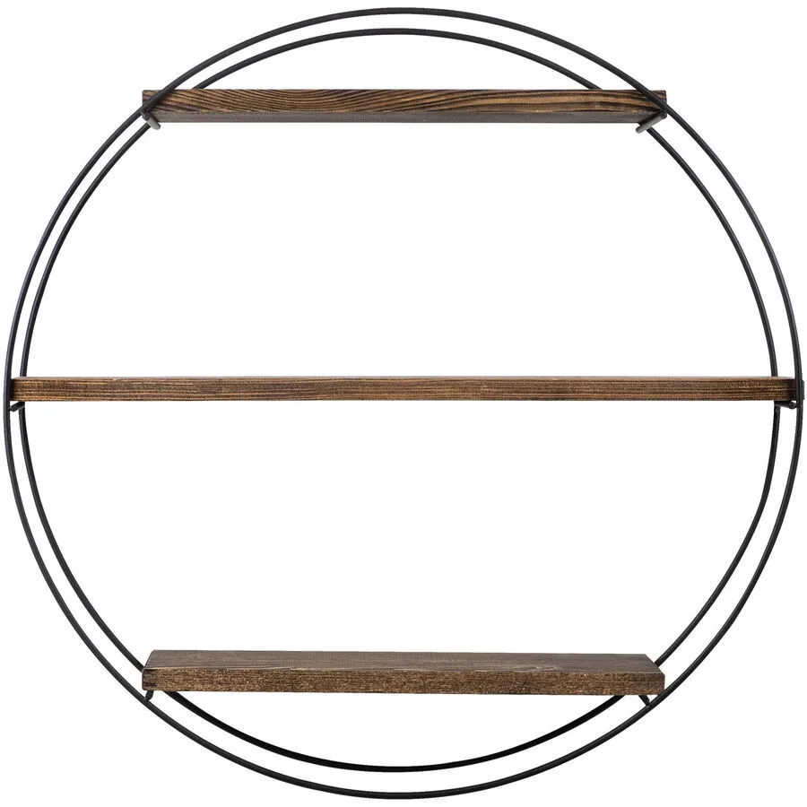 Wandregal Georis natur/schwarz Holz/Metall B 60 T 15 cm
