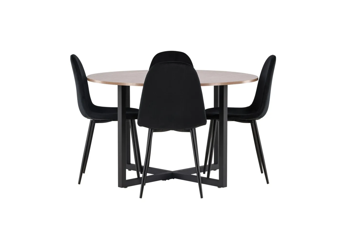 Durango Matgrupp 120 cm Rund med 4 Polar Stolar - Valnöt