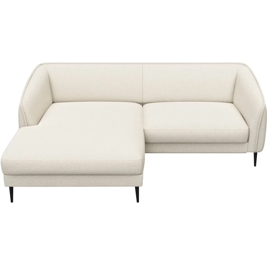 Ecksofa Fady Links 100% Polyester Vanille B 218 cm T 148.5 cm