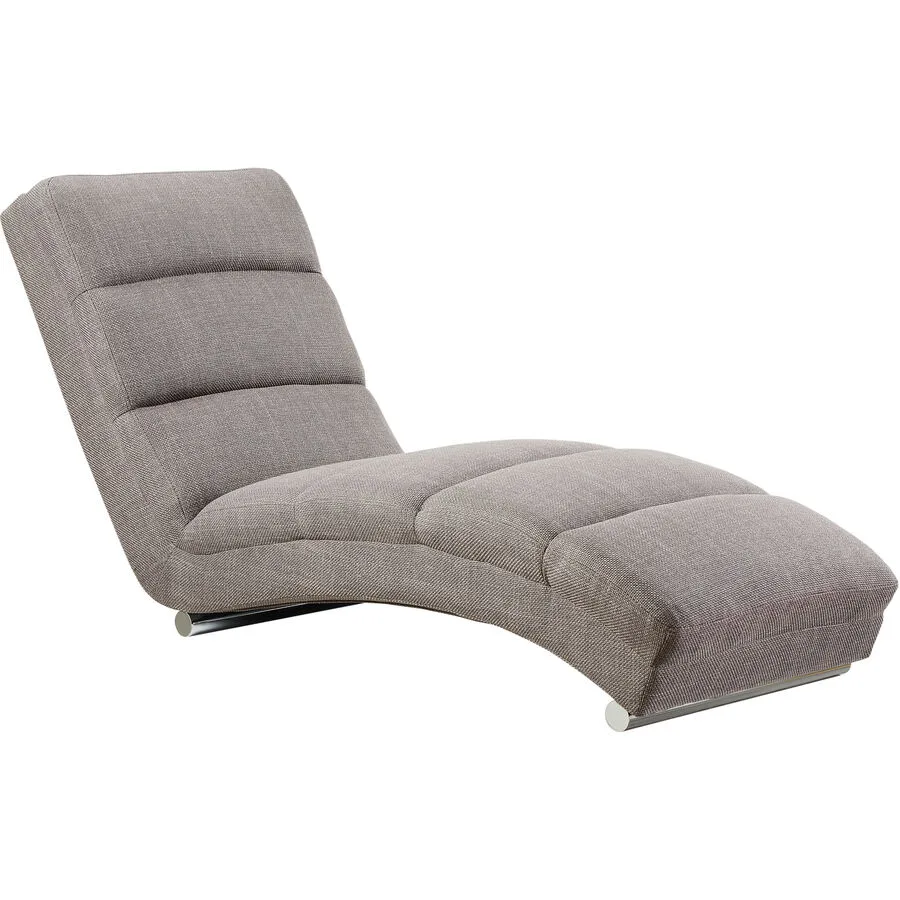 Chaiselongue Idis Grau, Silber Strukturstoff, Metall B 170 T 60 H 82 cm