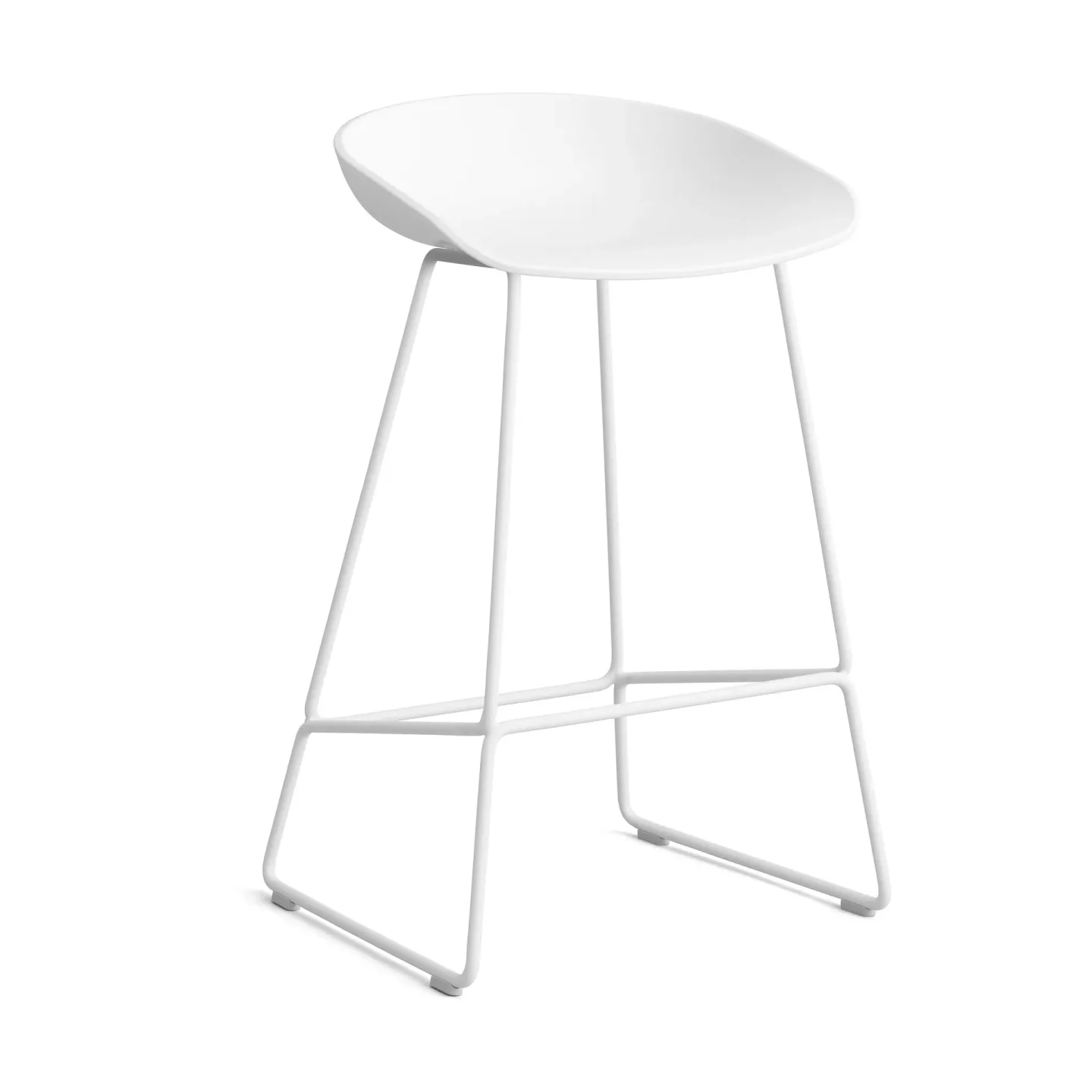 HAY About a Stool 38 Low Barhocker 2.0 Weiß-weißes Stahlgestell