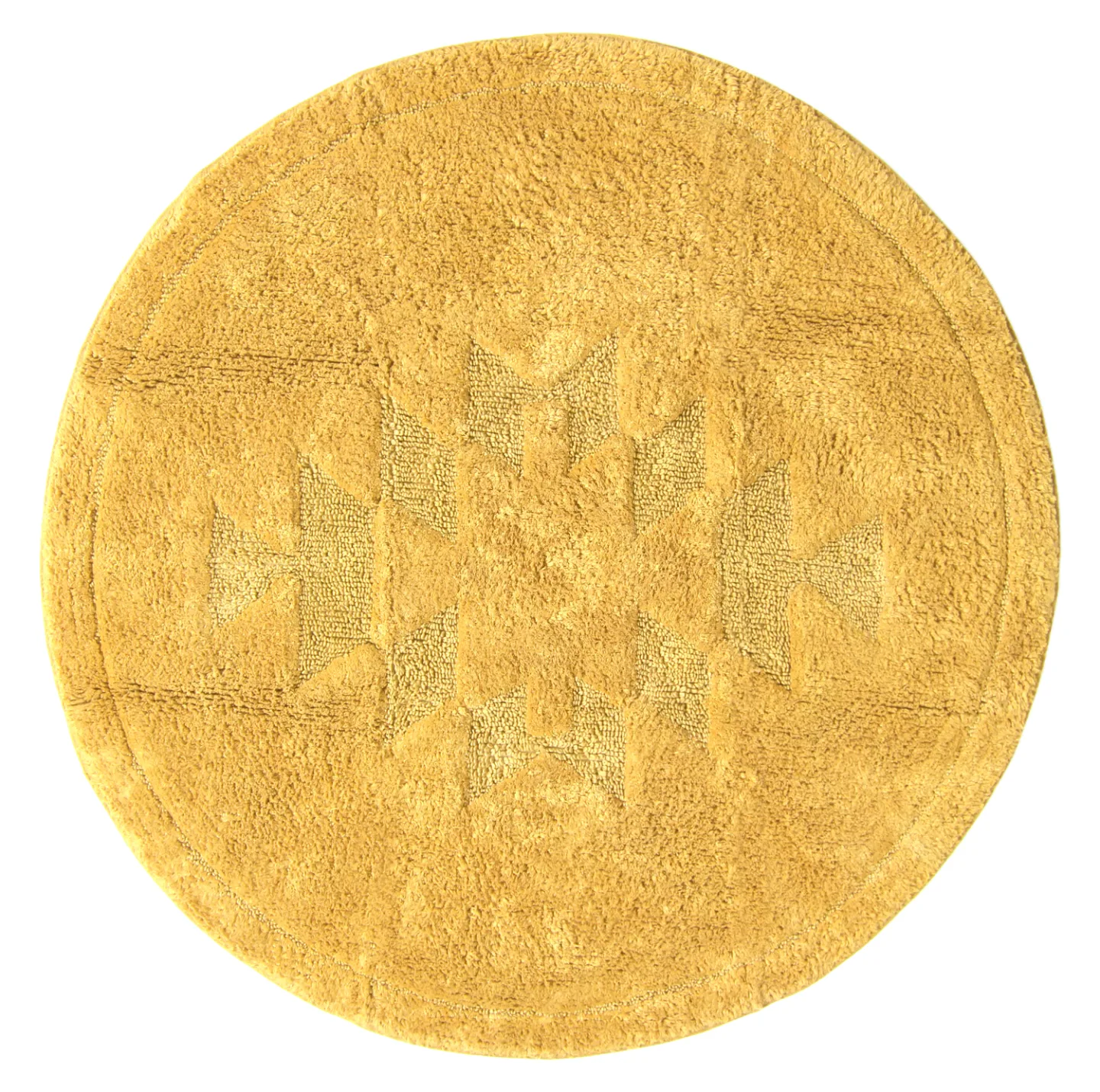Rund baderomsmatte - Gertie (gul) (Størrelse: Ø 65 cm)