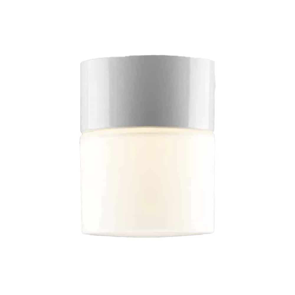 Opus 100 Bastu 125mm Porslinsarmatur Rak Vit med opalglas