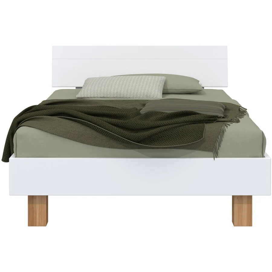 Bett Smart weiss MDF/Wildeiche 140 x 200 cm