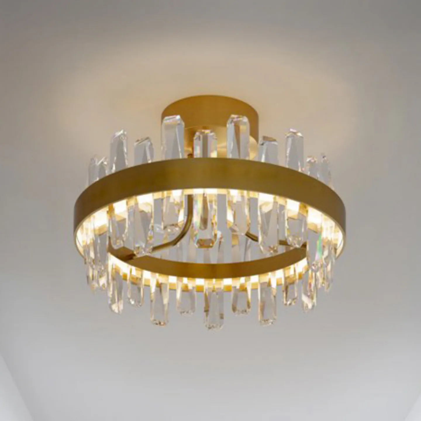 Triumph LED-Deckenleuchte, messing/Klar, Metall, Glas, 2.700 K - By Rydéns - Wohnzimmer - Modern - Einflammig