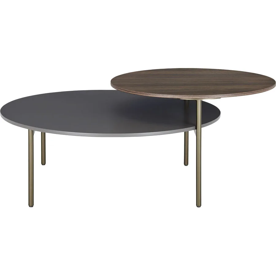 NOVAMOBILI Salontisch Menardo grau, natur MDF, Metall B 99.8 T 80 cm