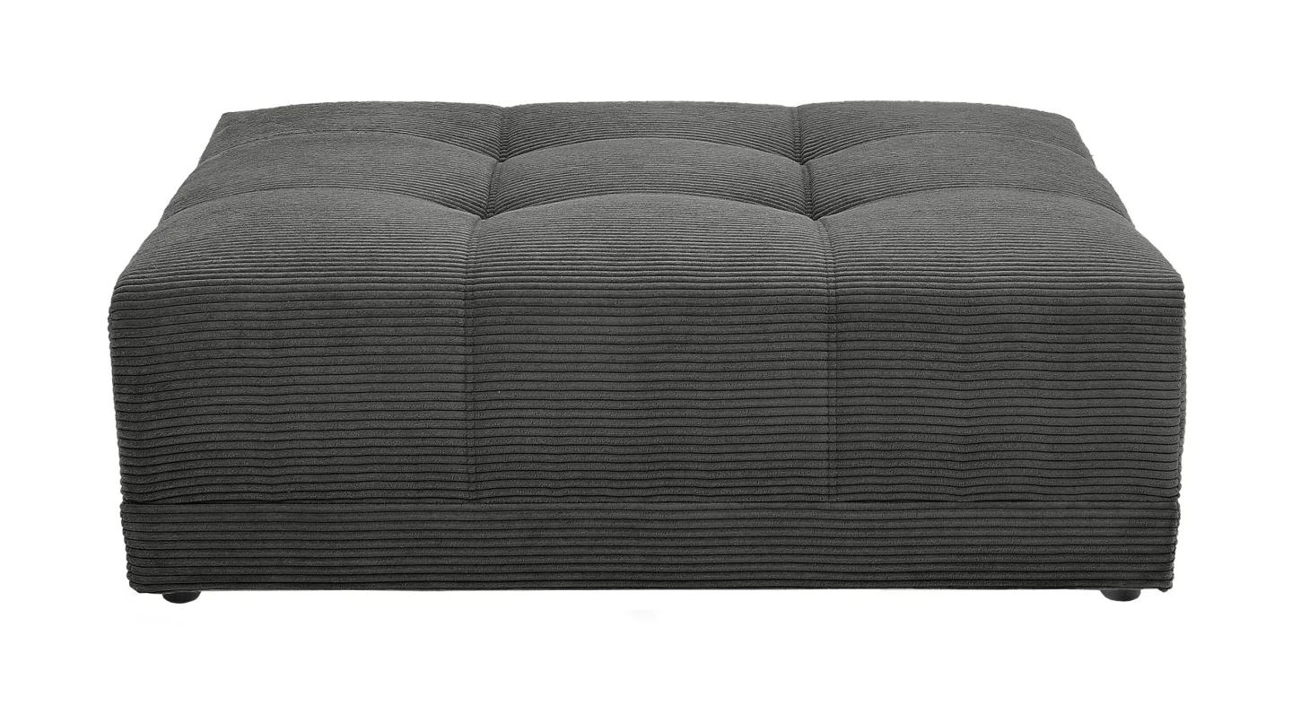 Hocker Sitzhocker 126 x 125 cm Cord grau - JANNI