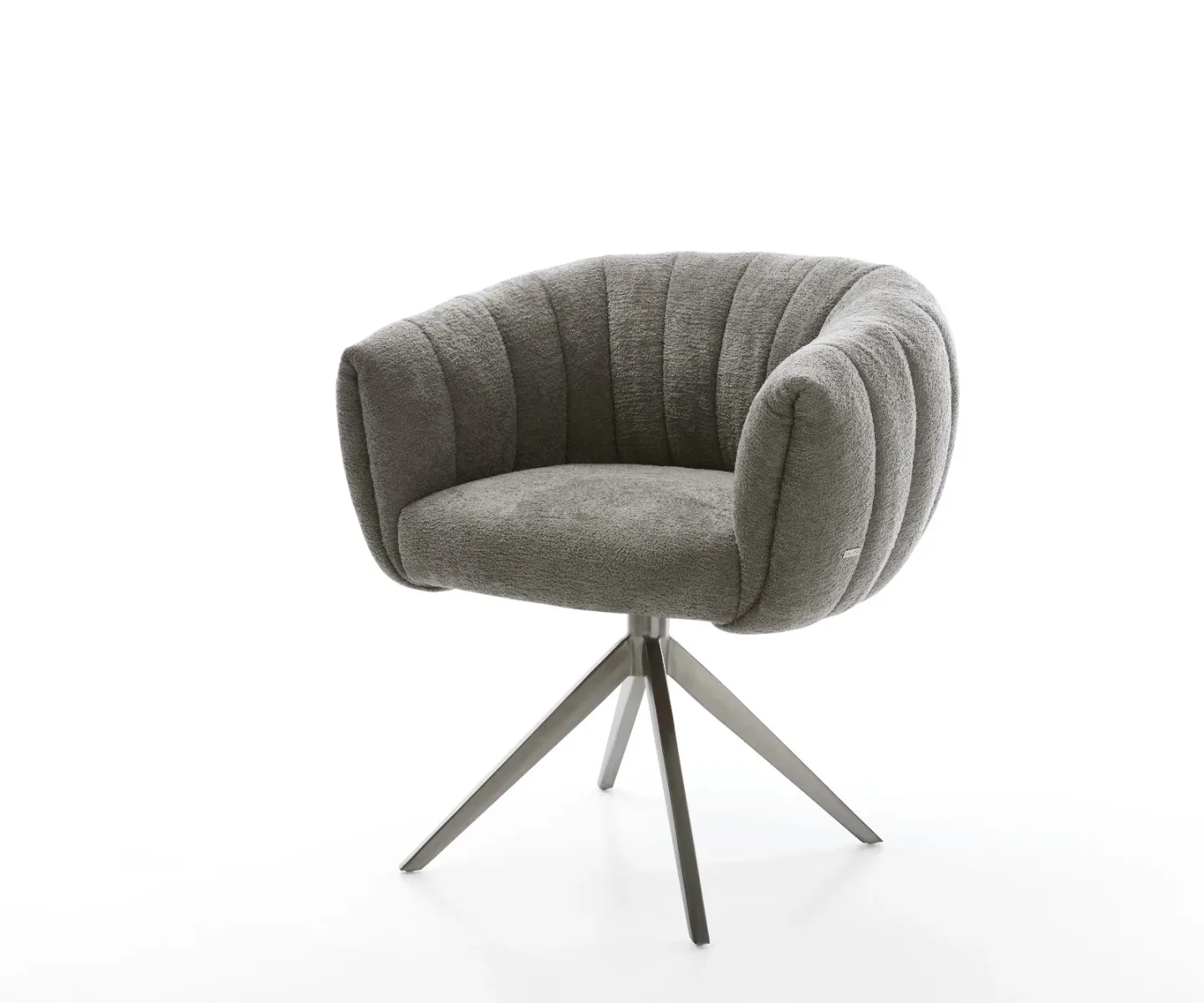 Drehstuhl Jada-Flex Bouclé Soft Schlamm Kreuzgestell breit Graphit 360° drehbar Wippfunktion Taschenfederkern