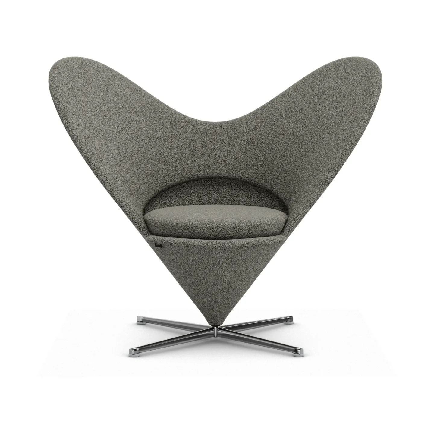 Vitra Heart Cone Chair fåtölj Cento salt´n pepper-rostfritt stål