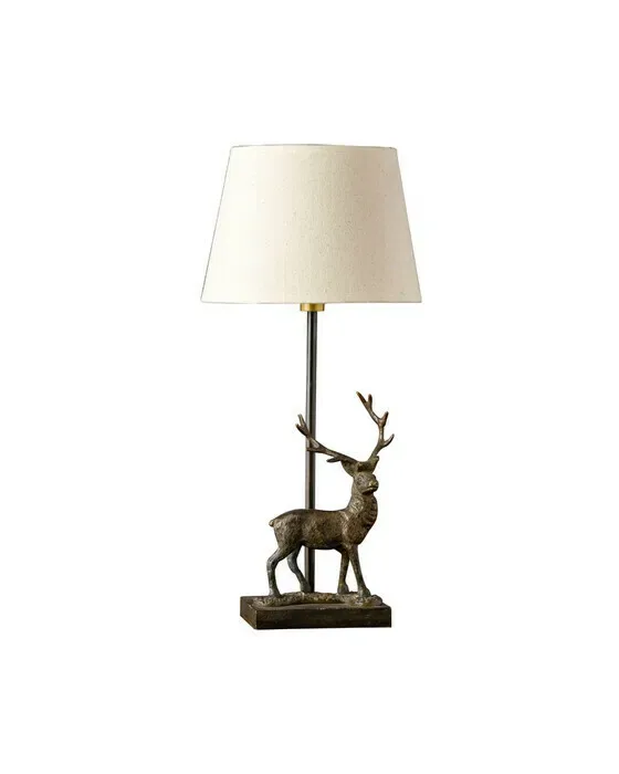 Rensdyr bordlampe brun