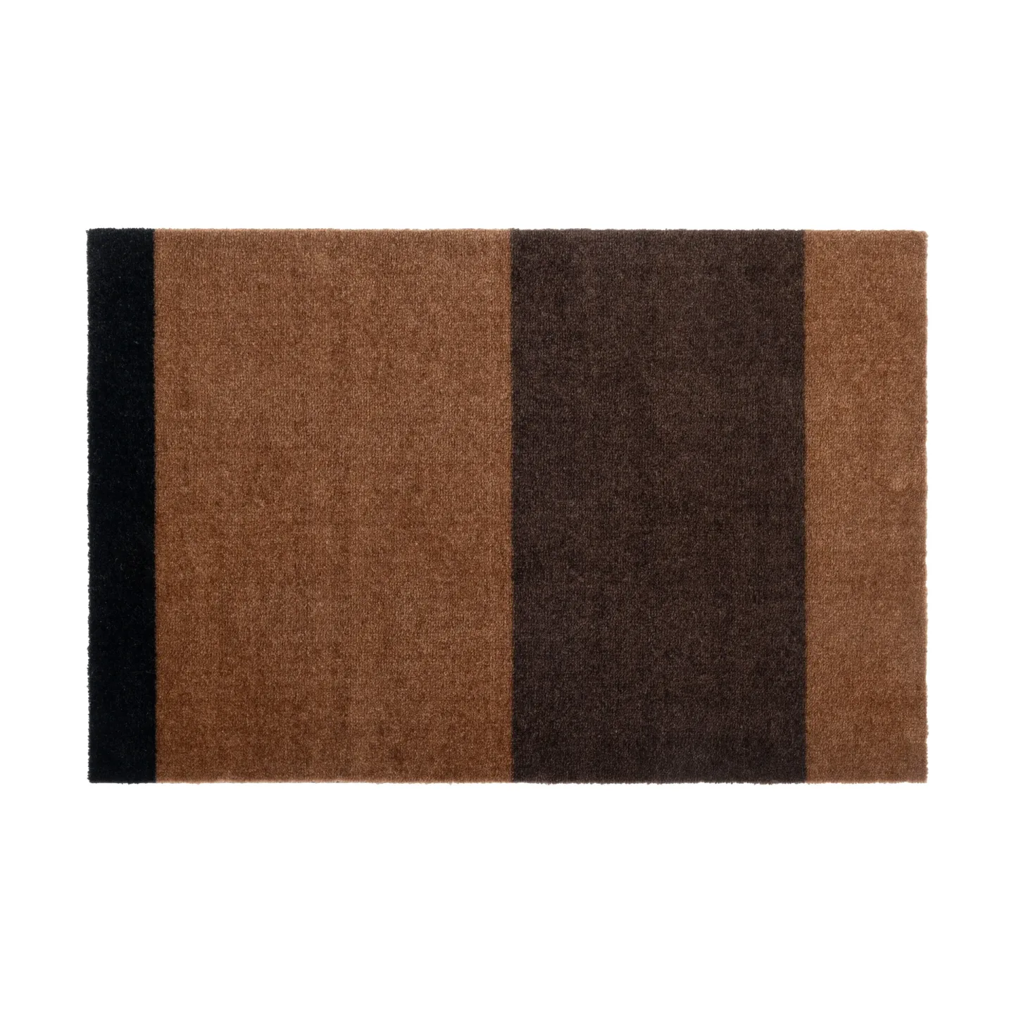 tica copenhagen Stripes horizontal Fußabstreifer Cognac-dark brown-black, 60x90 cm