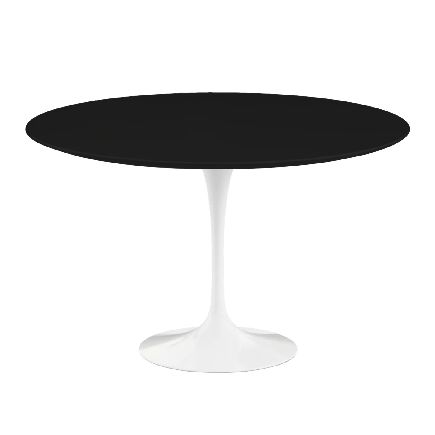 Knoll - Saarinen Round Table - Matbord, Ø 120 cm, Vitt underrede, skiva i Svart laminat - Matbord - Eero Saarinen