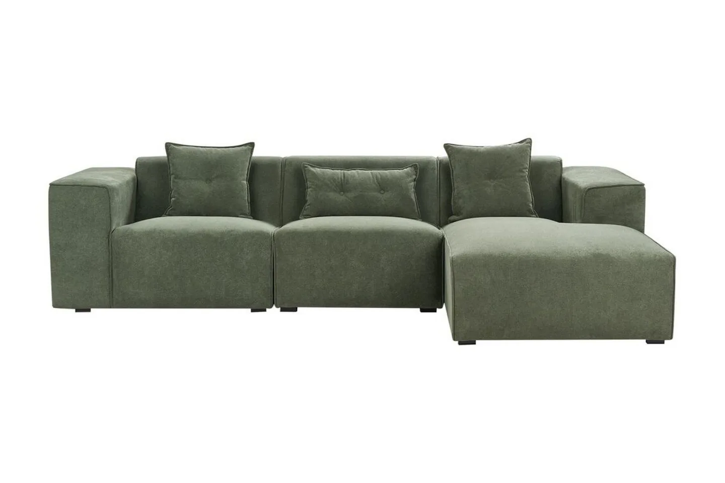 Floriana Hörnsoffa 3-sits - Grön/Svart
