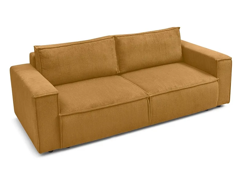 3er Sofa BOBOCHIC NIHAD Cord-Stoff gelb