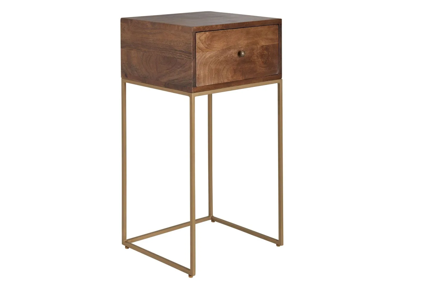 Seddik Sängbord 35 cm Rektangulär - Guld/Brun