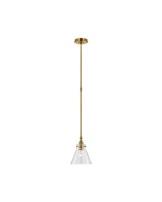 Parkington 9" Pendant Brass/Clear Glass