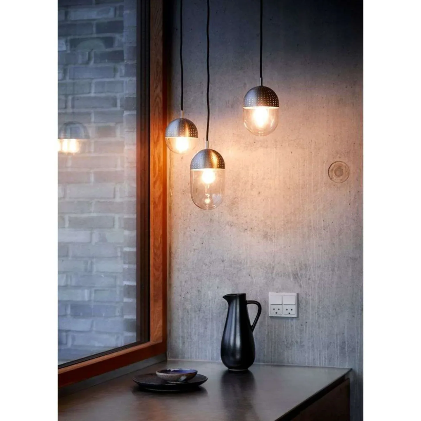 Dot Pendel Medium Satin/Smoke - Woud - Stue - Design - Metall