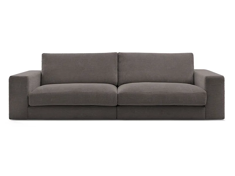3er Sofa BOBOCHIC LEONARD Cord-Stoff rotbraun