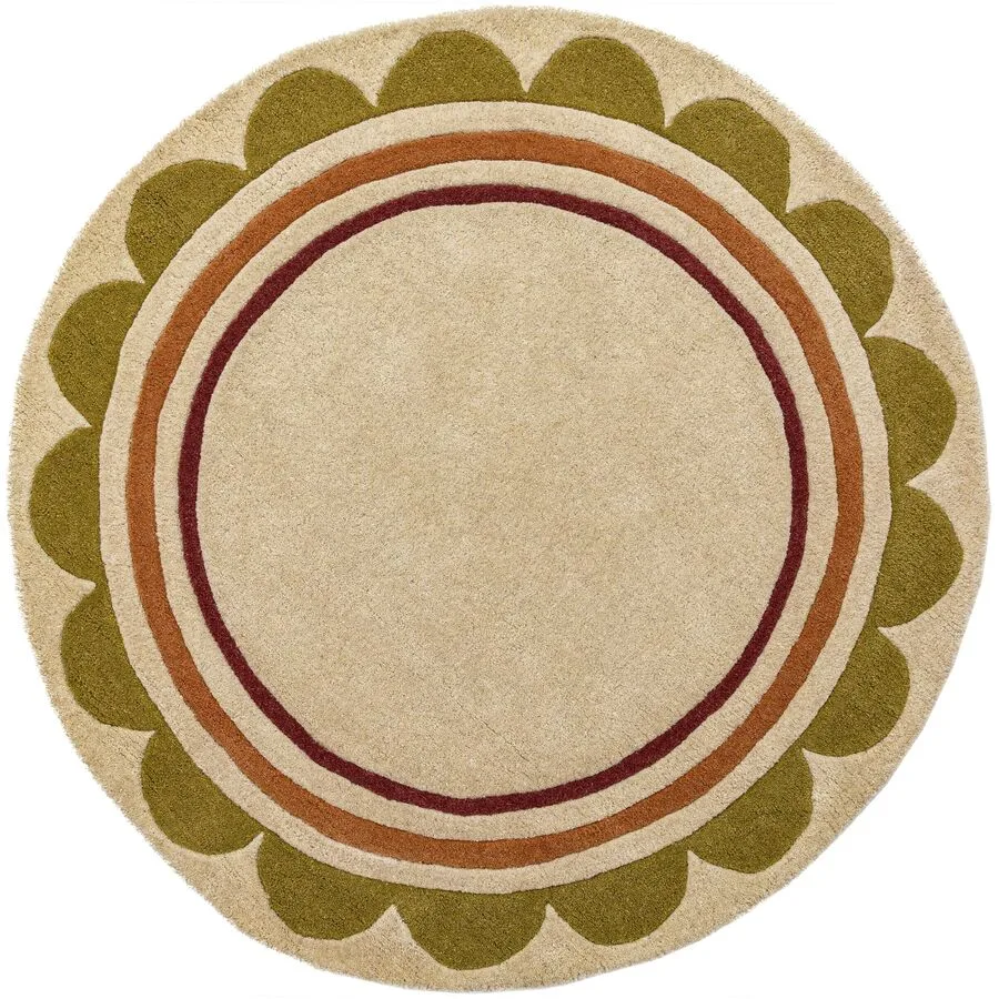 Teppich Lansing NATUR Welle, Düne 100% Wolle 120 x 120 cm